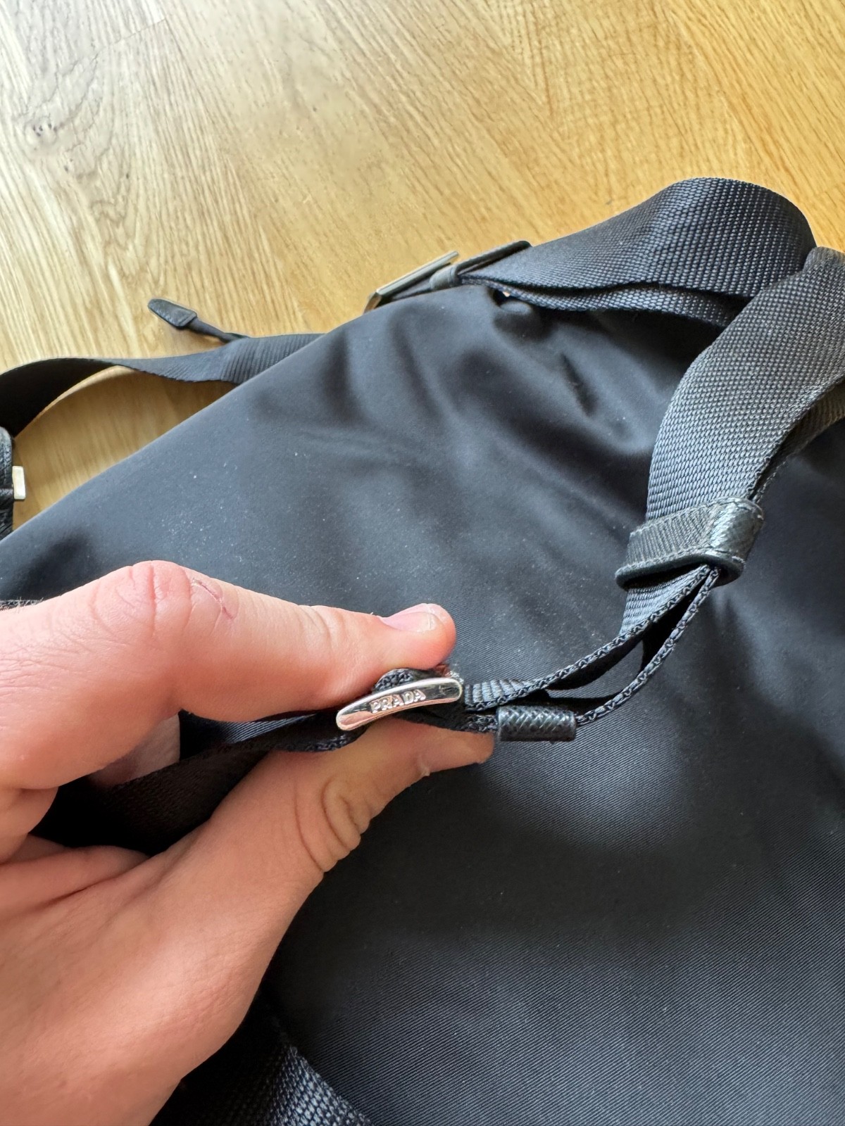PRADA Re Nylon Buckle Closure Backpack Medium Black Nylon
