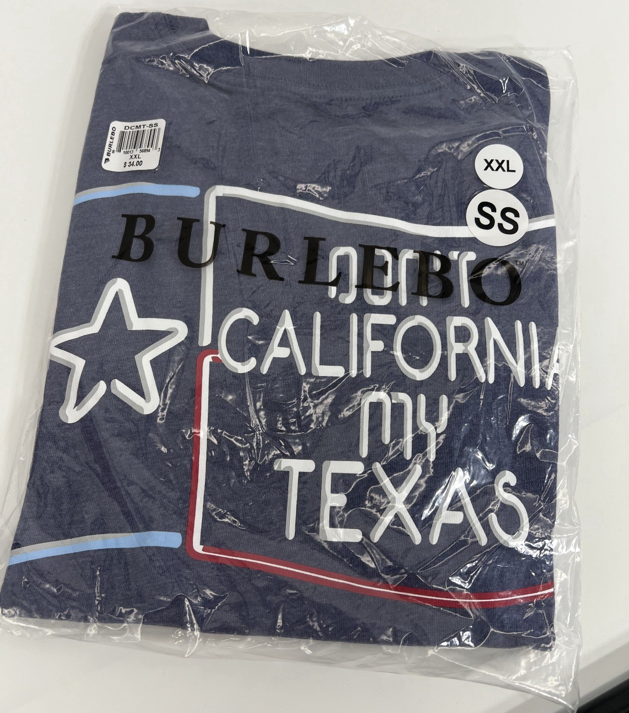 Burlebo Men’s Don’t California My Texas Navy Graphic T-Shirt NEW S M L XL 2XL