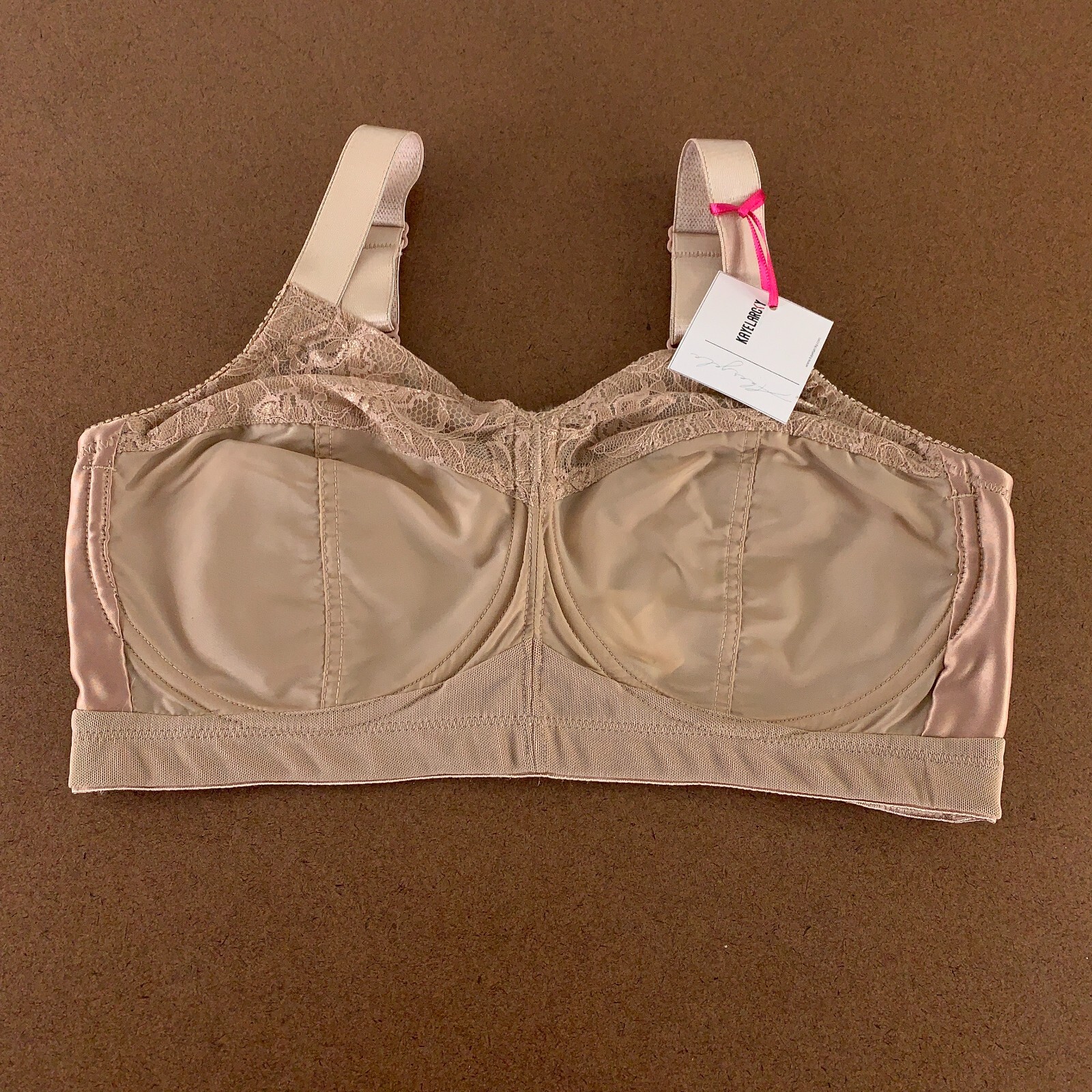 Abergele Women’s 32D Nude Full Coverage Support Underwire Minimizer Bra 4002 NWT