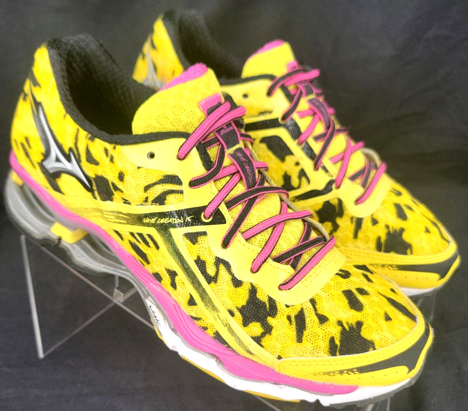 Mizuno J1GL140141 Wave Creation 15 Yellow Lace-Up Running Shoes Women’s US 6.5
