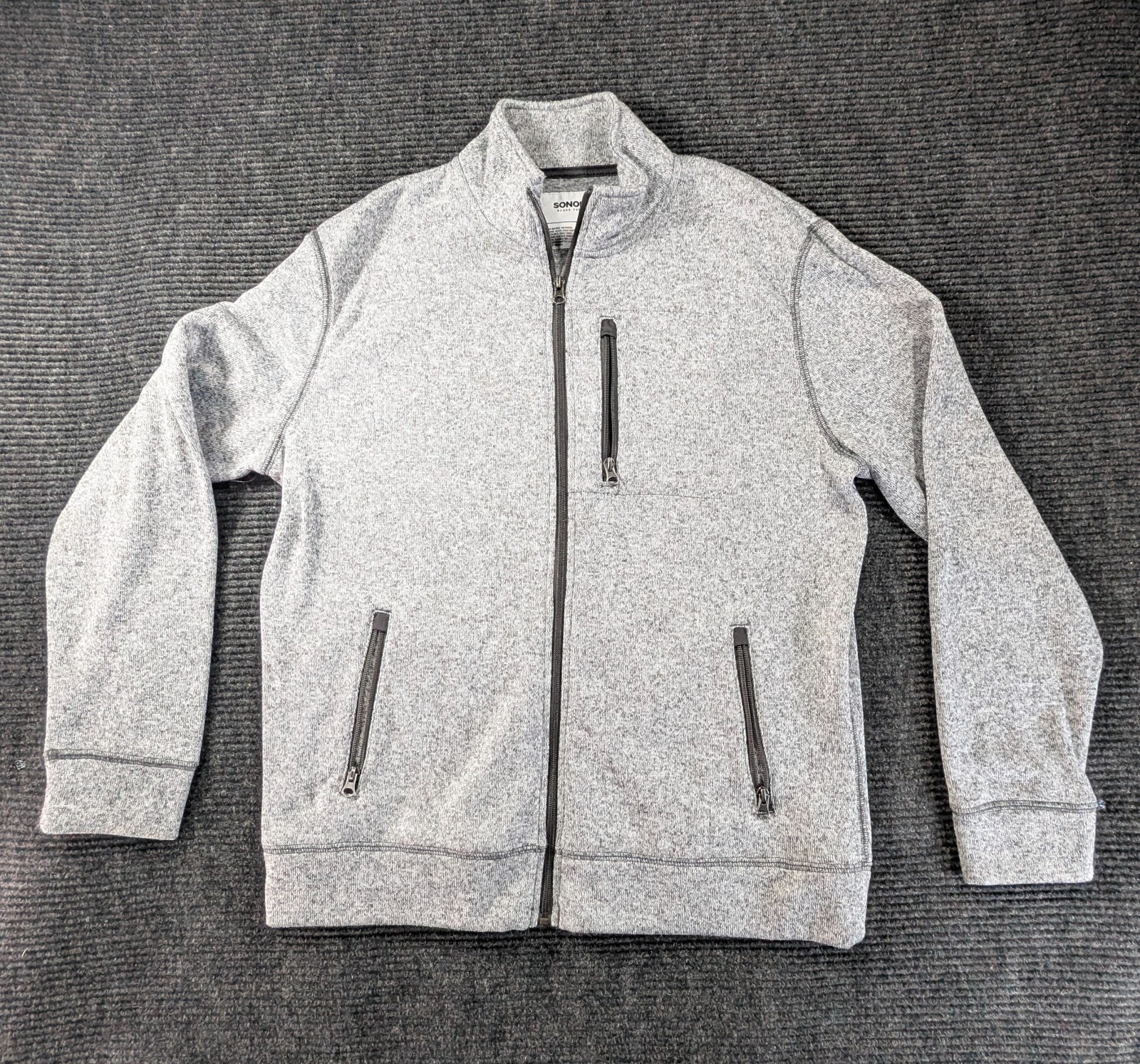 Sonoma Goods for Life Jacket Mens Large Gray Long Sleeve Mock Neck Full Zip