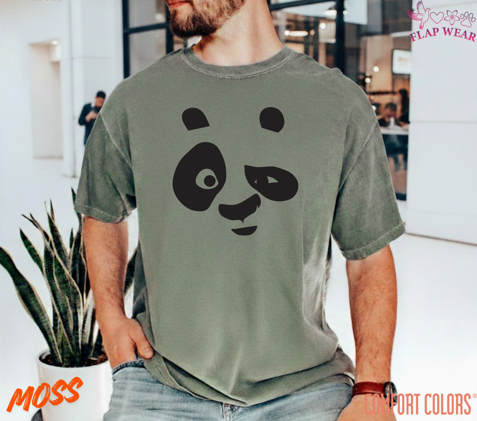 Unisex Cute Winking Panda Face T-Shirt – Minimalist Giant Panda Bear Graphic Tee