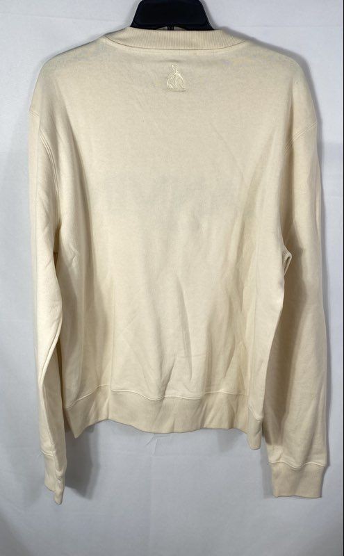 Lanvin Men’s Cream Embroidered Logo Crewneck Sweatshirt Italy Size M