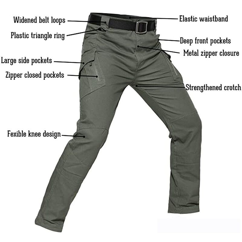 US Tactical Combat Water Resistant Pants Mens Work Cargo Trousers Outdoor Pant