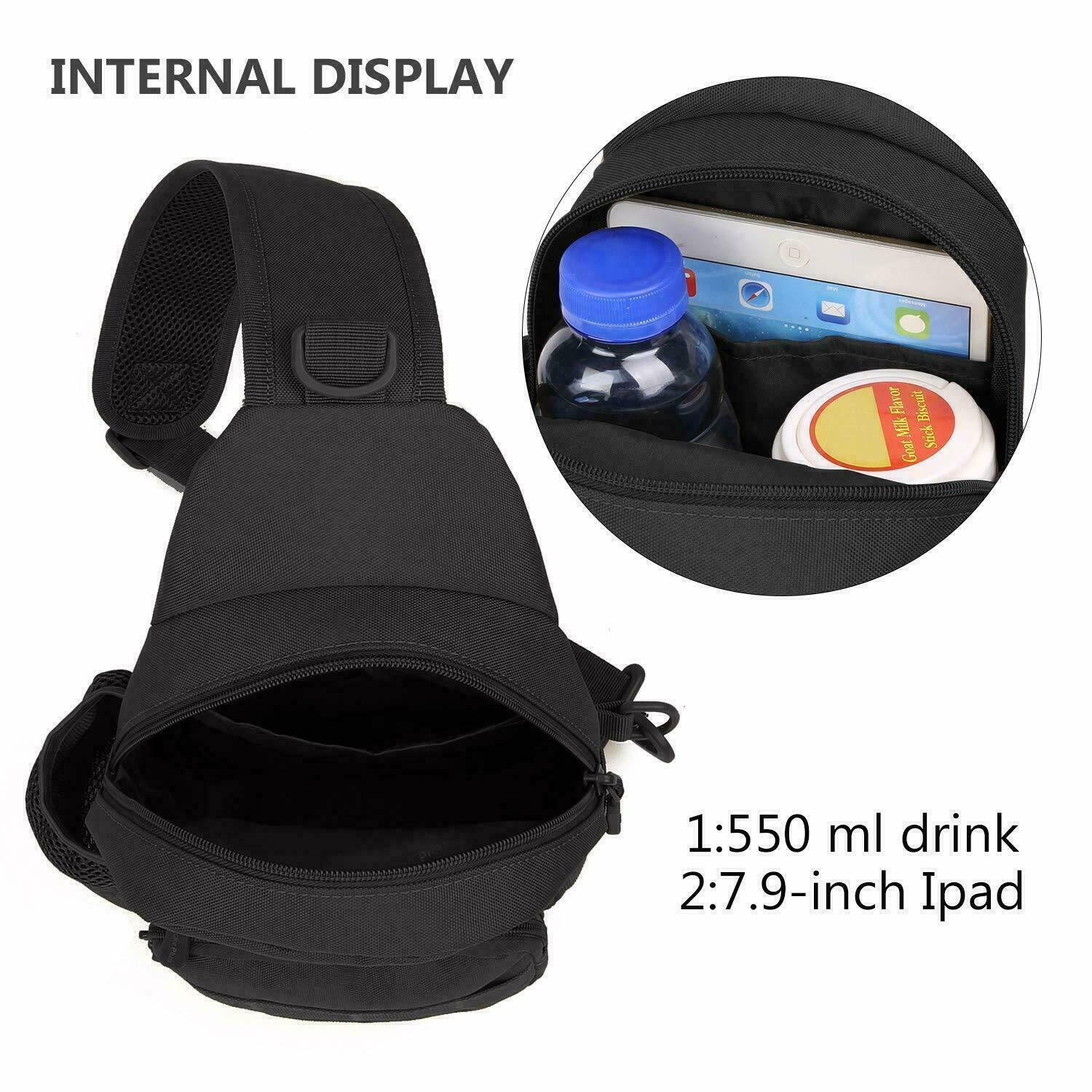 Men Tactical Chest Sling Bag One Strap Crossbody Daypack Mini Shoulder Backpack