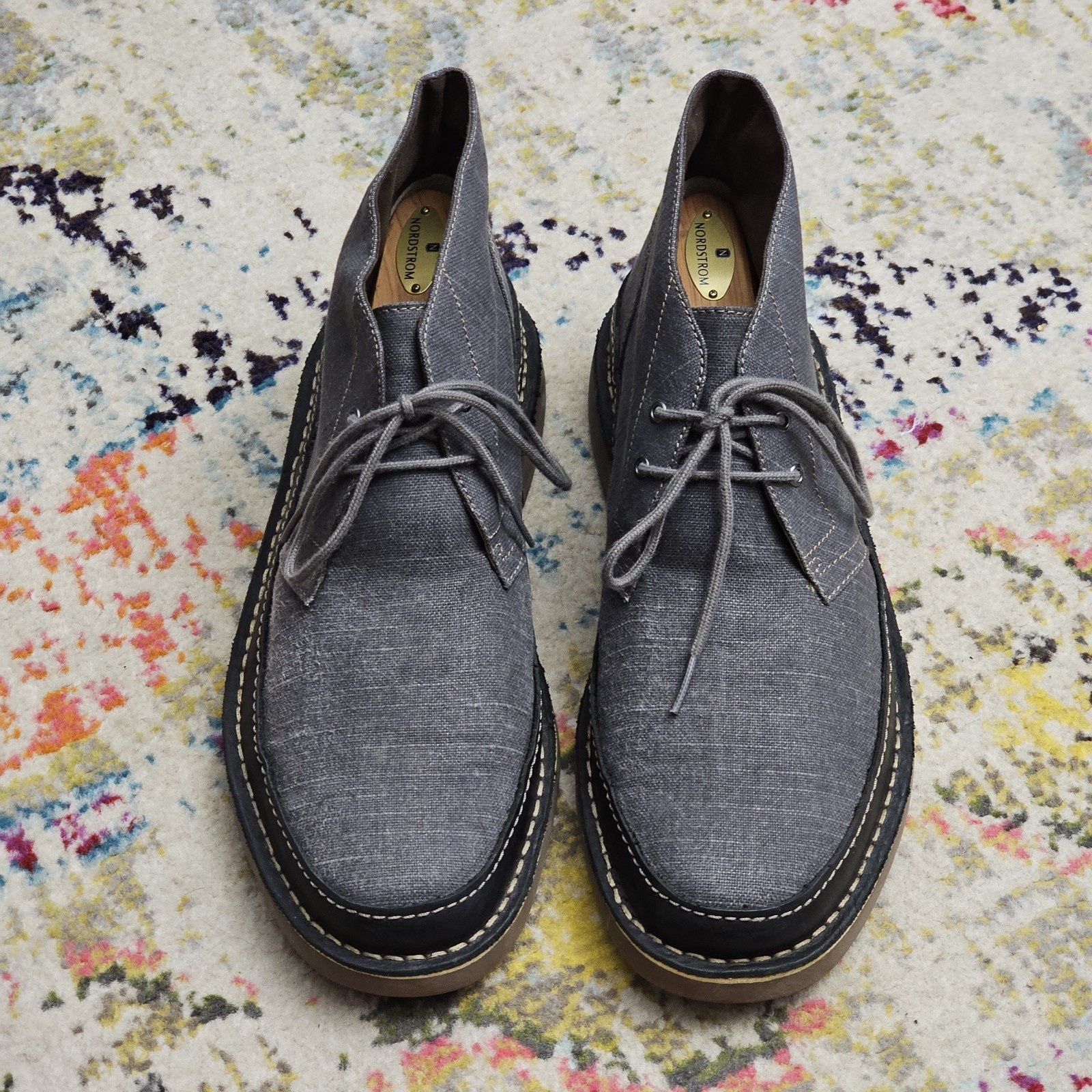 CLARKS Men’s Size 11.5 BUSHACRE RAND Chukka Ankle Boots Gray Lace Up Shoes