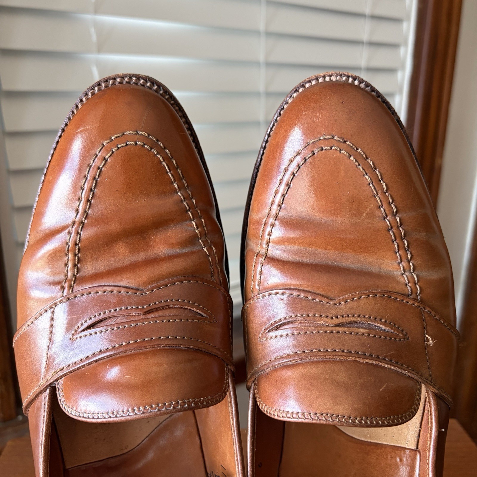 RARE | ALDEN 11.5D WHISKEY SHELL CORDOVAN FULL STRAP PENNY LOAFERS SHOES 11.5 D
