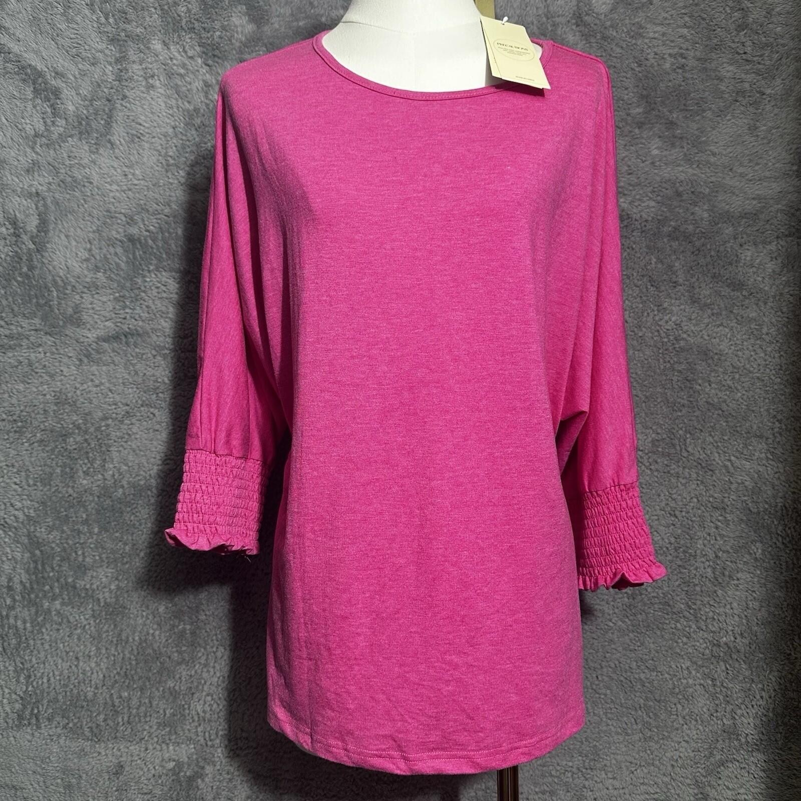 NWT Dokotoo Size XL Pink Color 3/4 Dolman Sleeve Knit Blouse