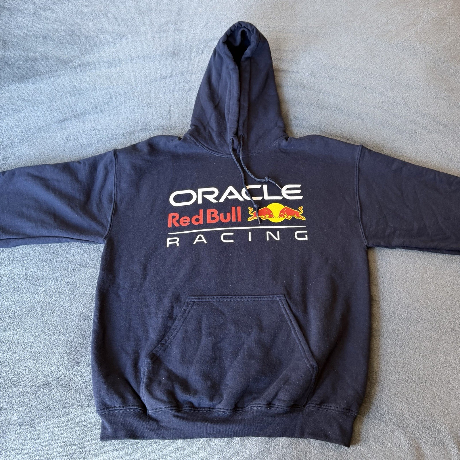 Oracle Red Bull Racing Long Sleeve Blue Pullover Hooded Sweatshirt Medium