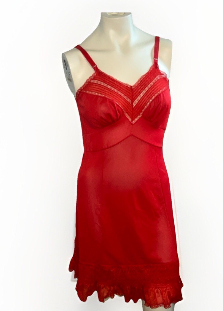 Vintage Gossard Artemis Full Slip Lace Nylon Nightgown USA Made sz 34