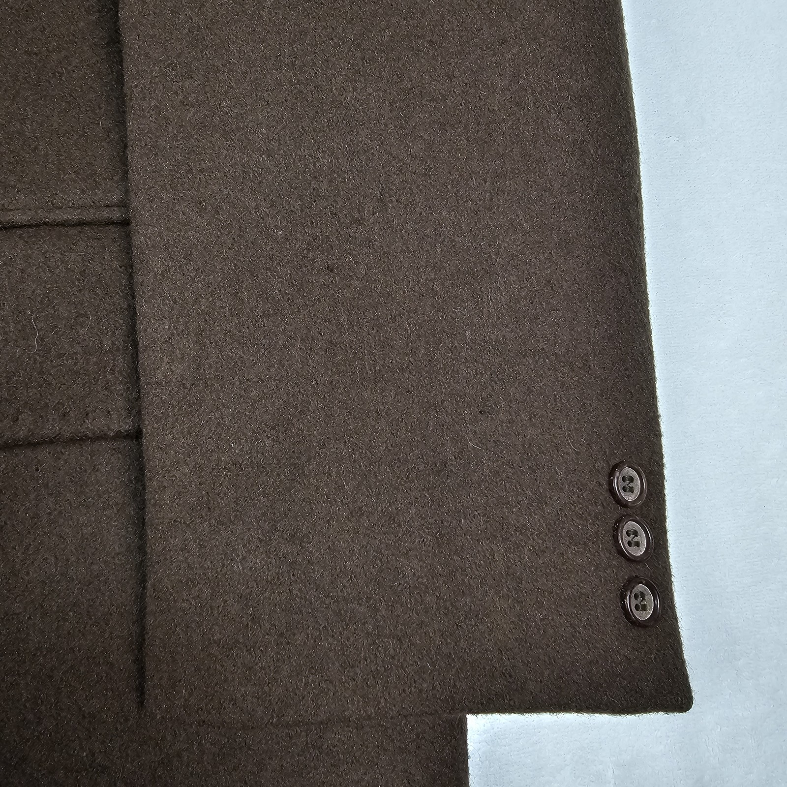 Vtg Double Breasted Wool Coat Men 40S Peak Lapel Flannel Olive Green Heavyweight