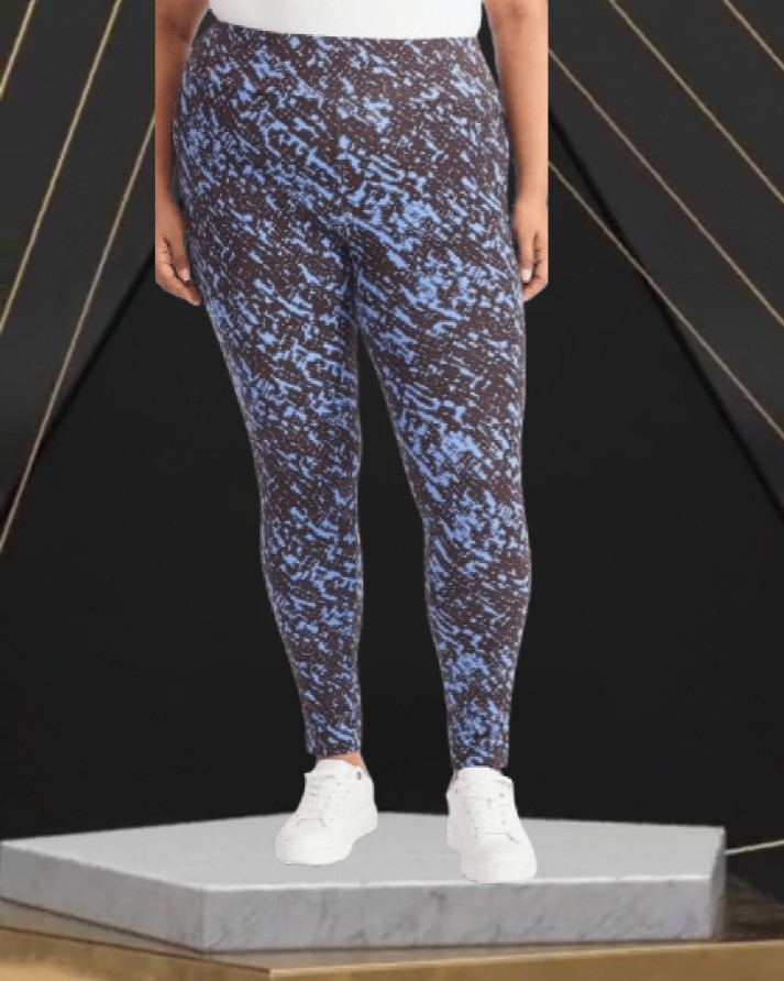 Terra & Sky 4X /28W-30W High Waist Ankle Length Leggings 27″ Inseam Blue Breeze
