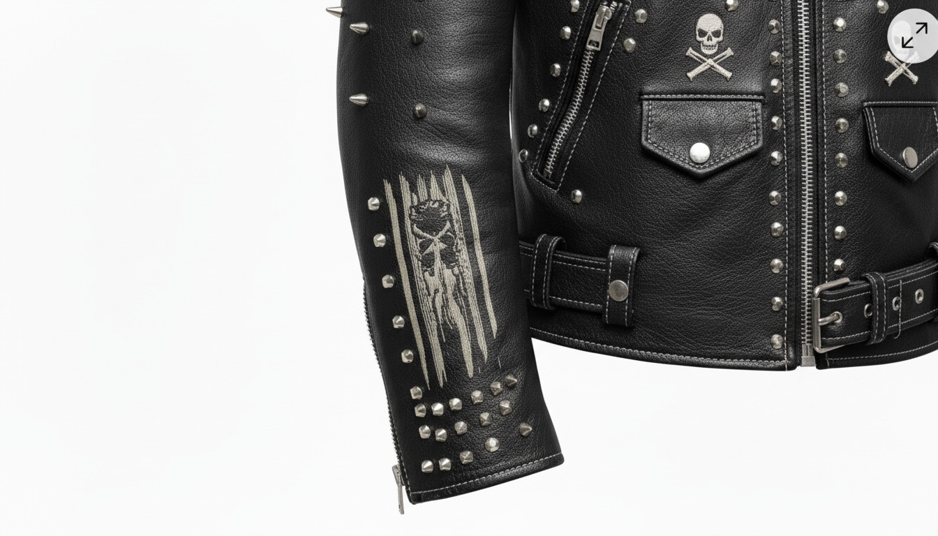Men’s Studded Leather Jacket | Punk Rock Biker | Spiked Moto | Heavy Metal Style