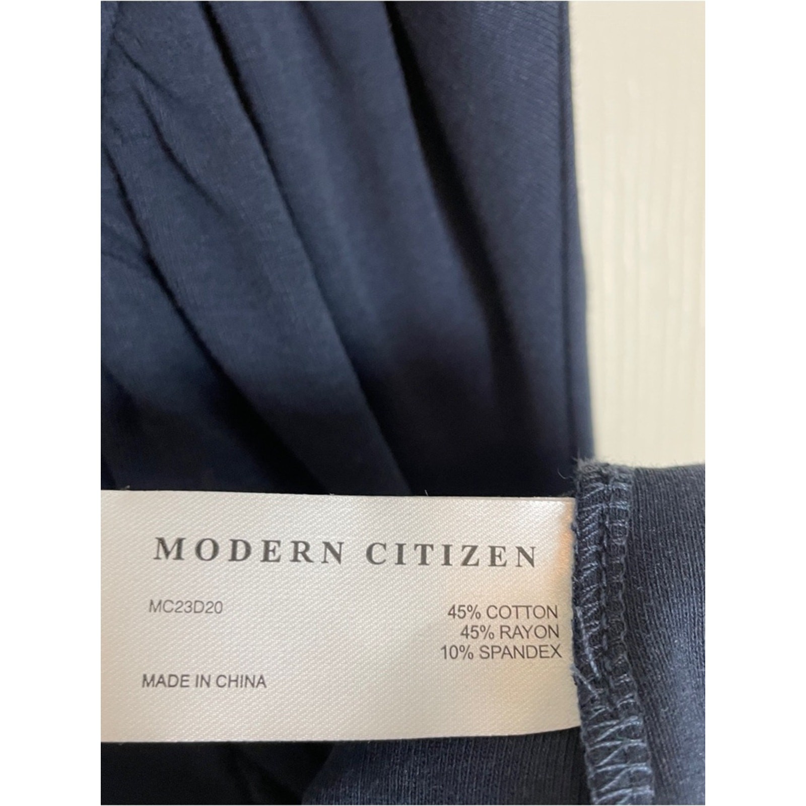 Modern Citizen Lenox Navy Ruched Jersey Midi Dress Cap Sleeve Sz L