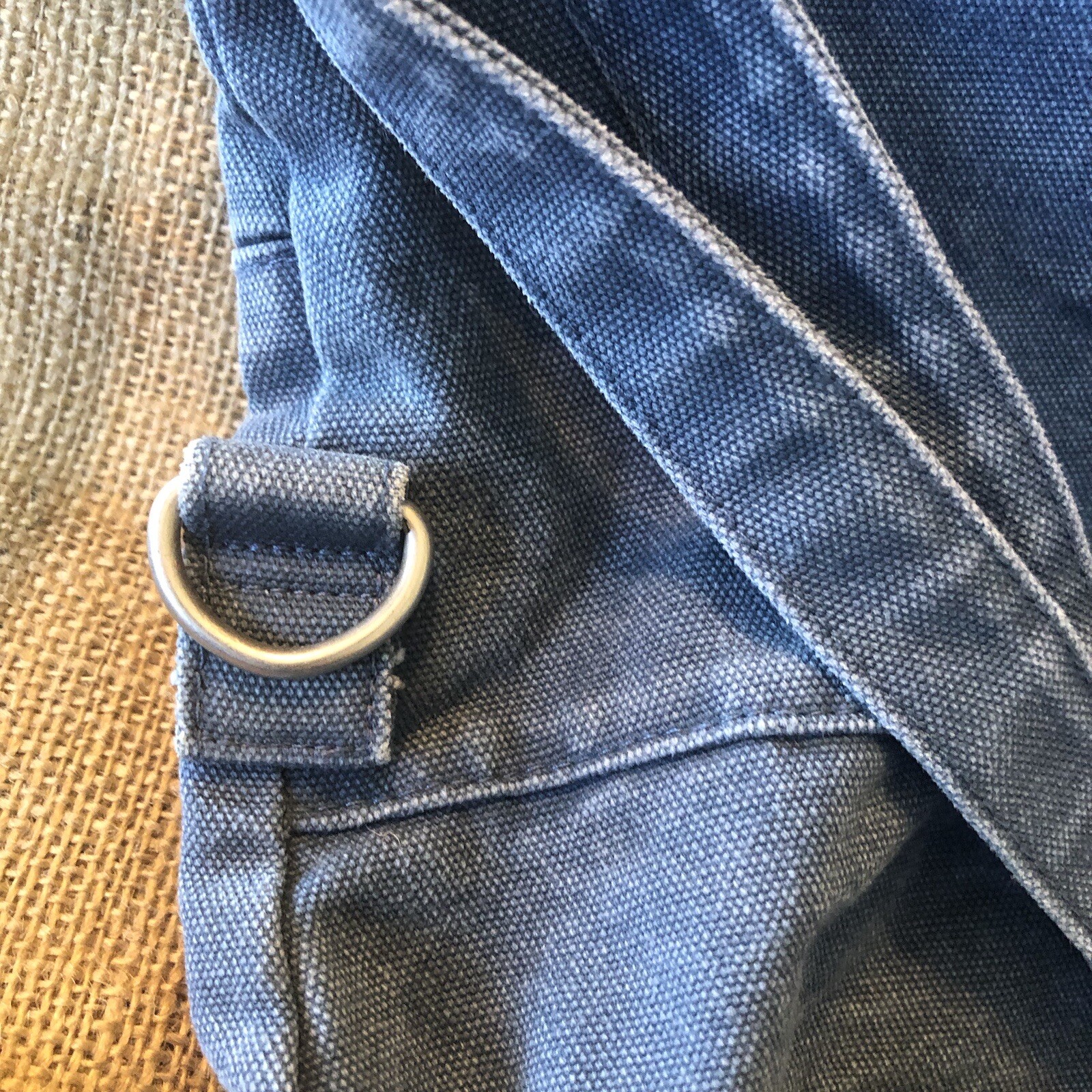Denim Canvas Shoulderbag Blue Large or crossbody pockets Sturdy