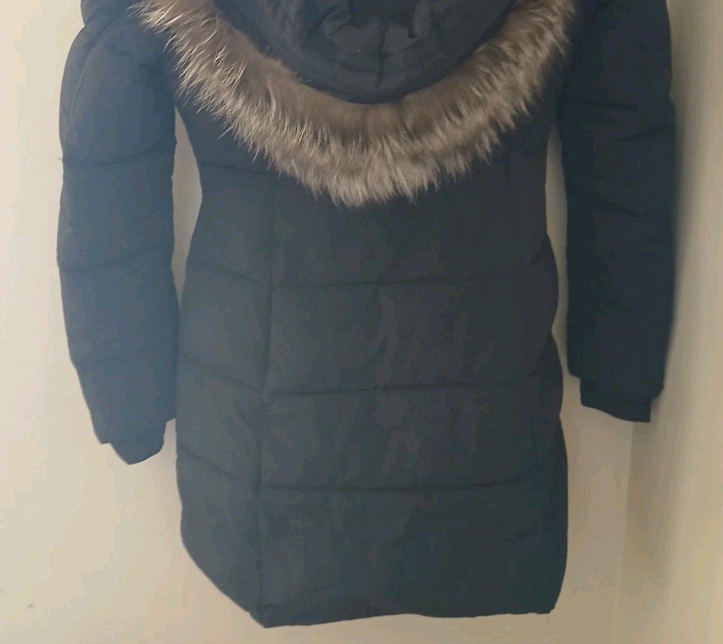 Pajar Canada Iclyn Featherless Puffer Coat Size Small Hood Faux Fur Trim Winter