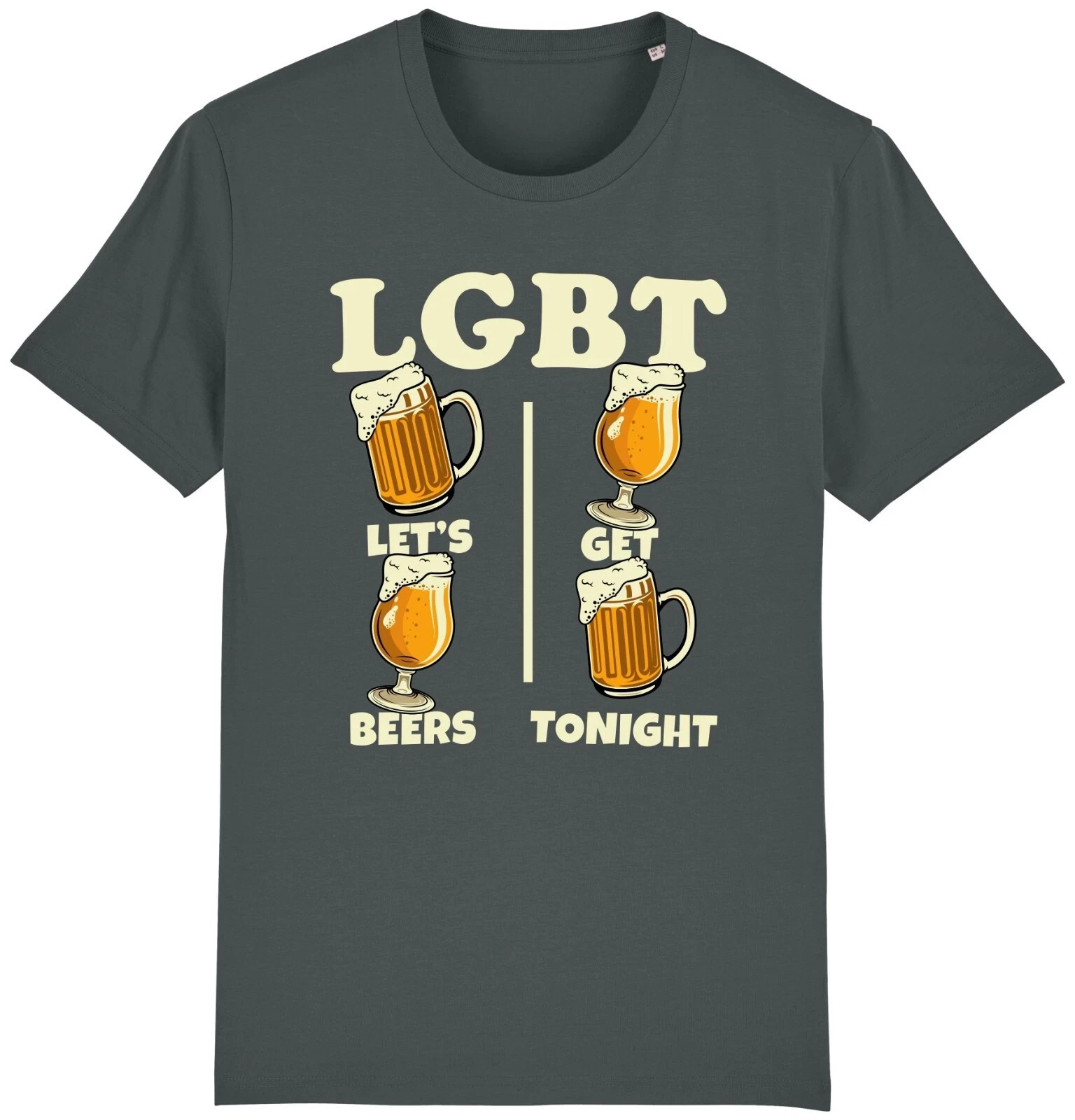 Funny LGBT Lets Get Beer Tonight T-Shirt, Sarcastic Beer Pun Humorous Graphic
