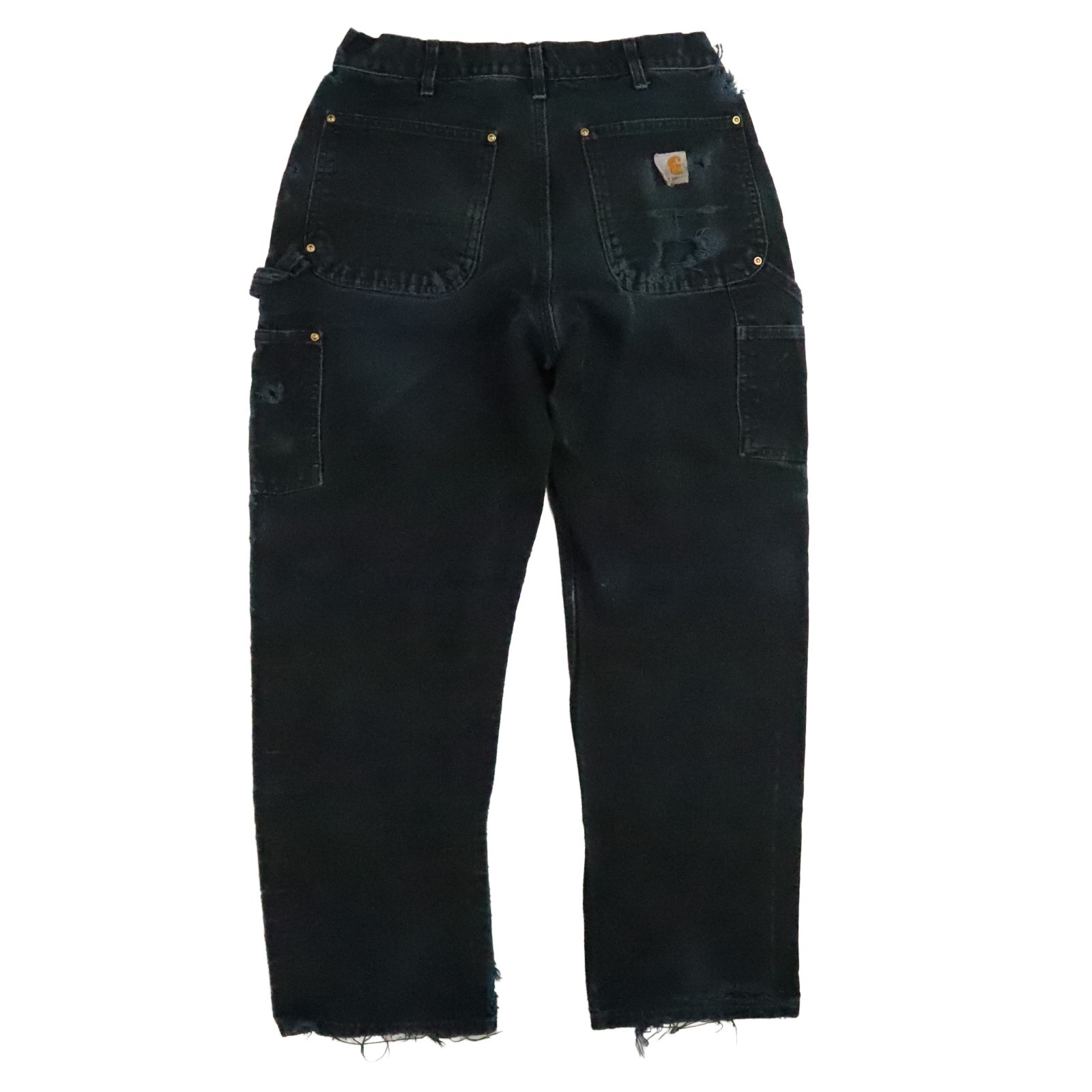 Carhartt Canvas Carpenter Double Knee Work Pants 32 X 30 Distressed B01 BLK