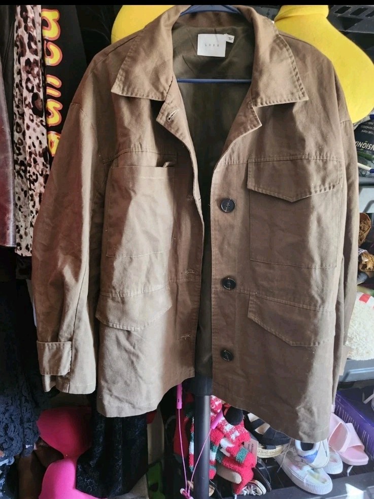 Lush Men Brown Button Up Jacket Large