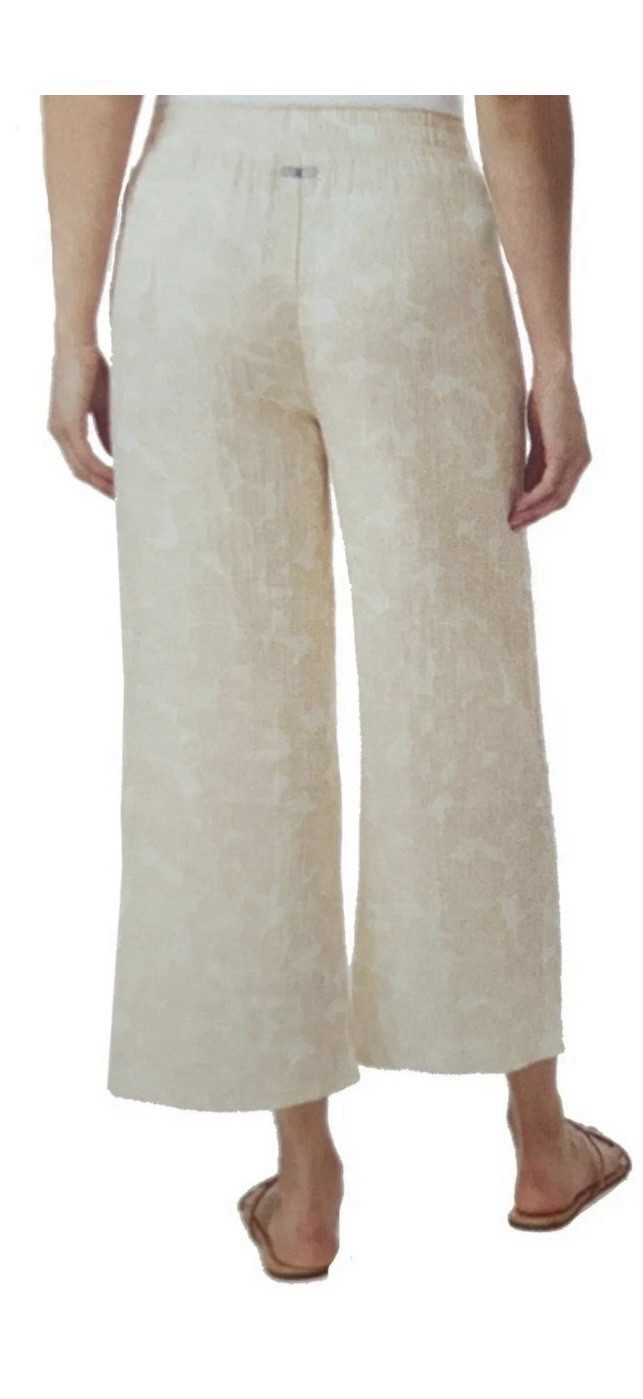 Hurley Women’s NWT Gauze Relaxed Wide-Leg Pant in Tan/ White- XXL