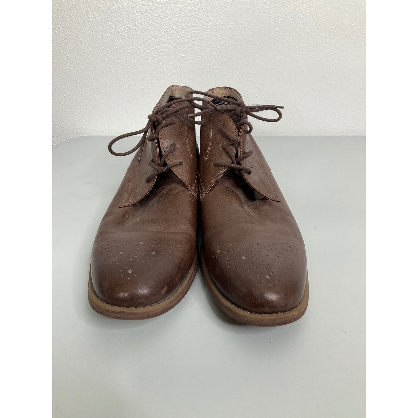 Florsheim Mens Brown Leather Chukka Boots Medallion Toe 15085-200 Size 10.5 D