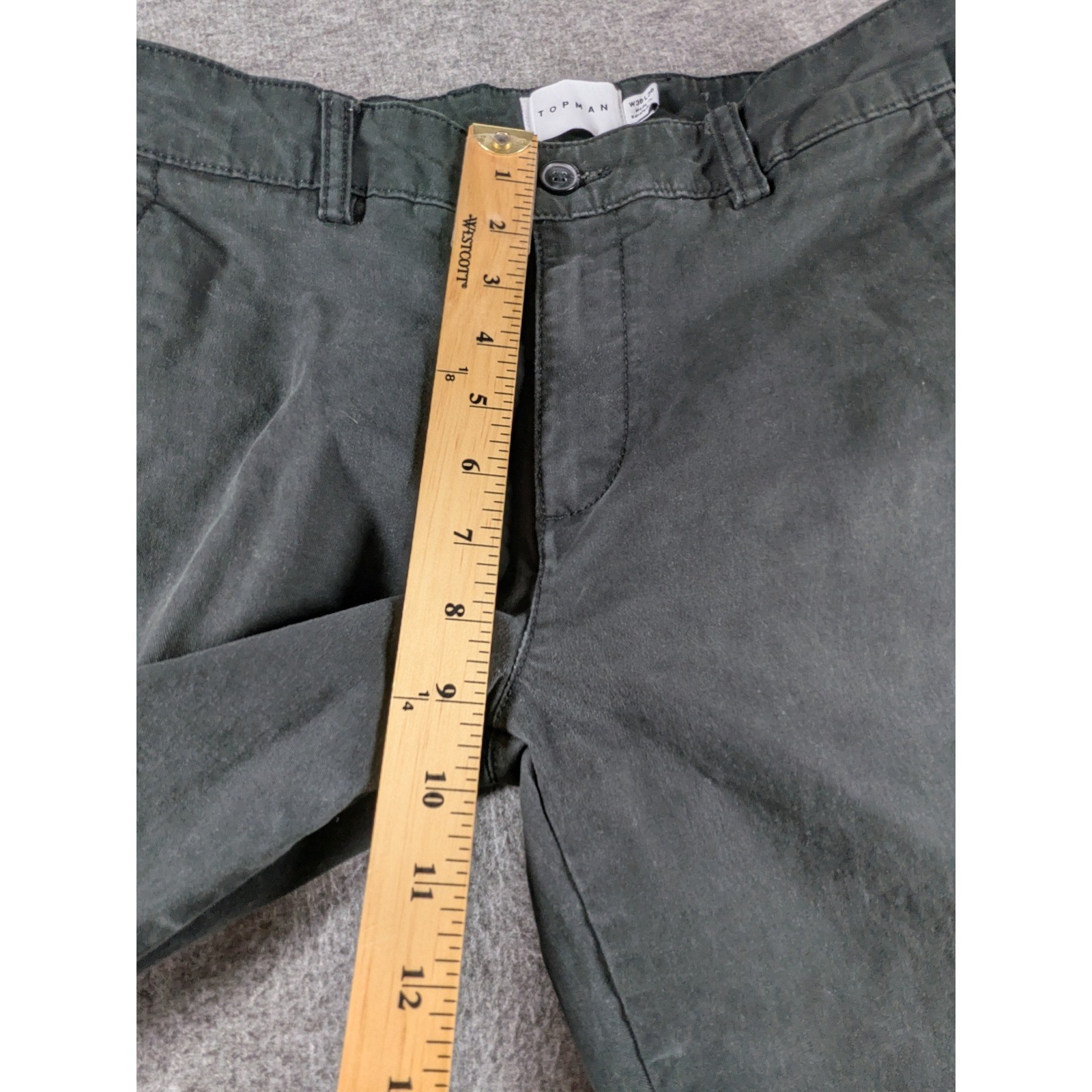 Topman Mens Chino Pants Black W30 L30 Cotton Blend Stretch Casual 68D29TBLK