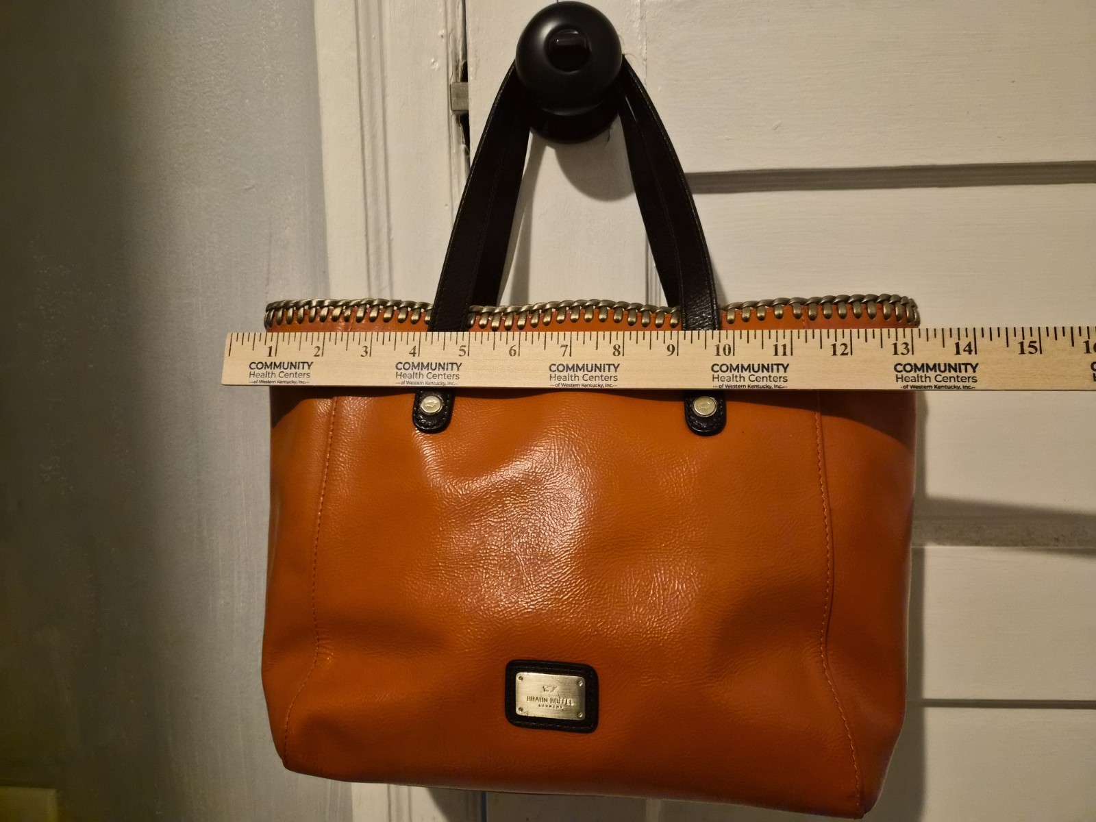 Braun Buffel Brown Pebbled Tote Double Handles Zip Top Gold Hardware Lined