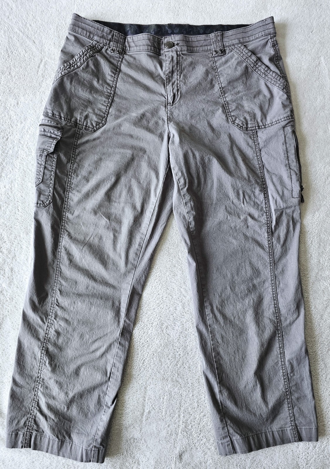 Natural Reflections Women’s 18 Gray Utility Cargo Crop Pants Utility Hiking
