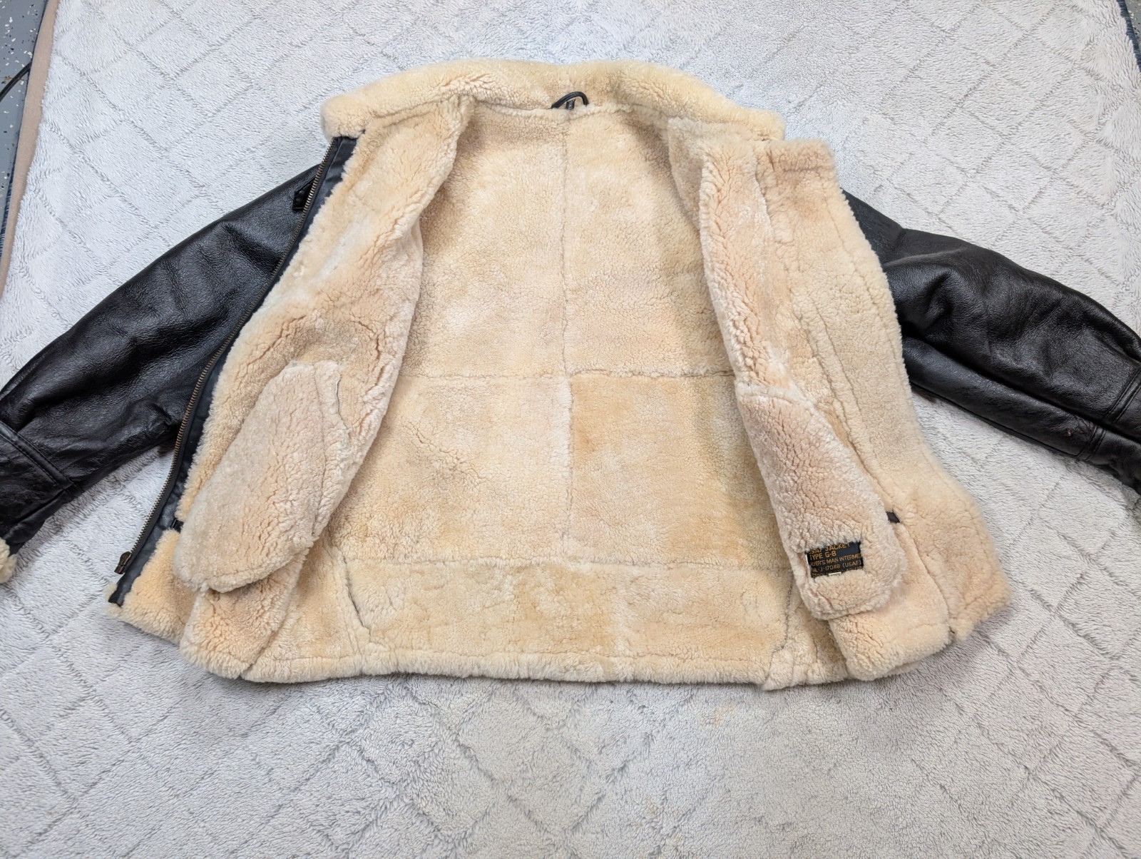 Vintage USAF Jacket Mens M Leather Sheepskin Shearling Type G-8 Bomber Aviator