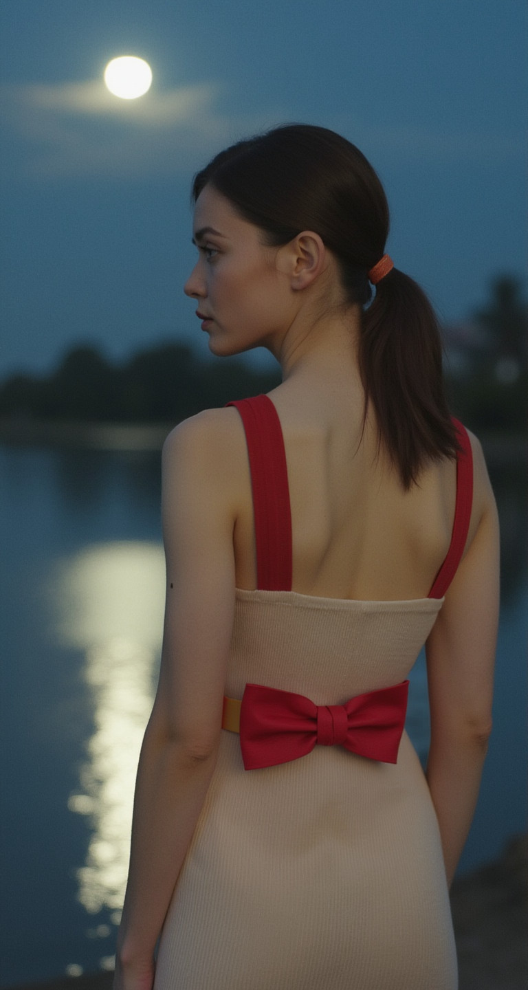 Women Waisted Belt Gold Plate Elastic Band Red Faux Leather Bow Tie Ribbon S L