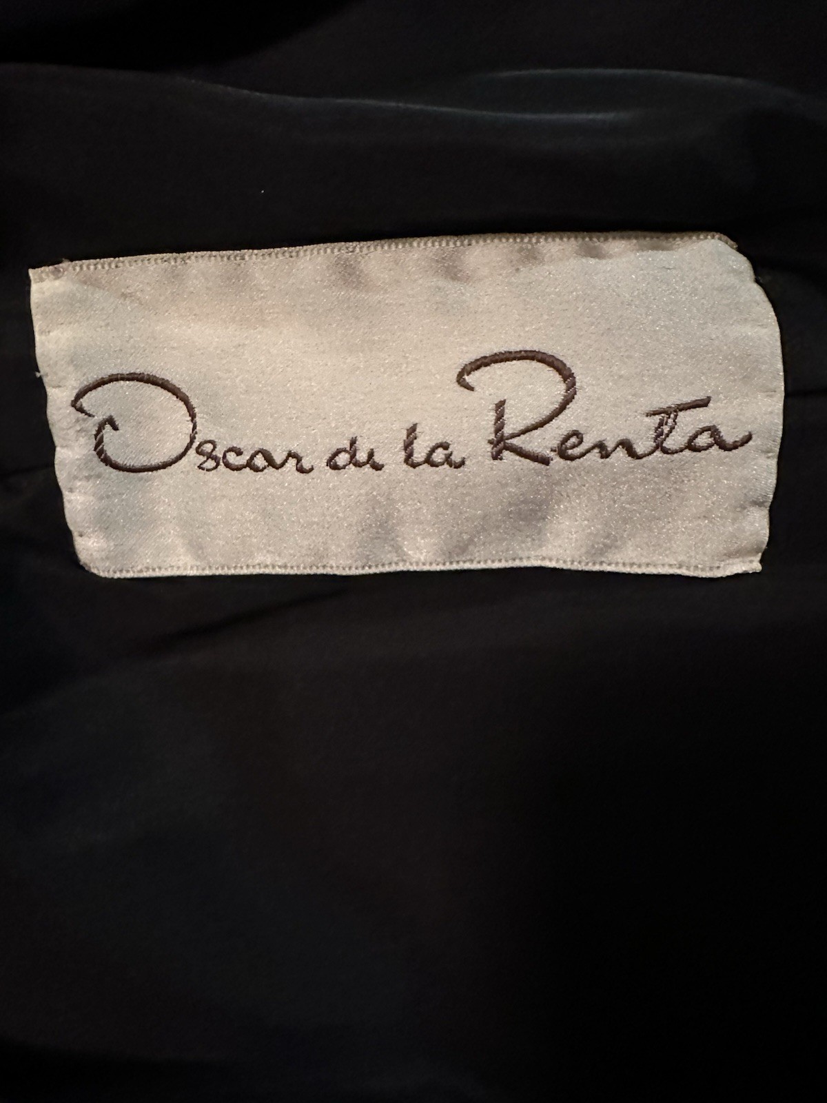 Oscar de la Renta Women’s Brown Mink Fur Long Coat Lined Button Collared Sz L
