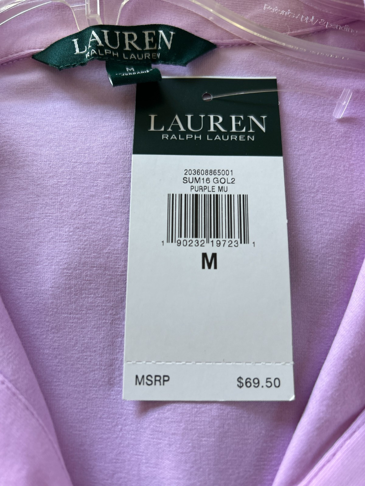 NWT $69 Ralph Lauren Ombre pink/purple knit top M stretch Signature