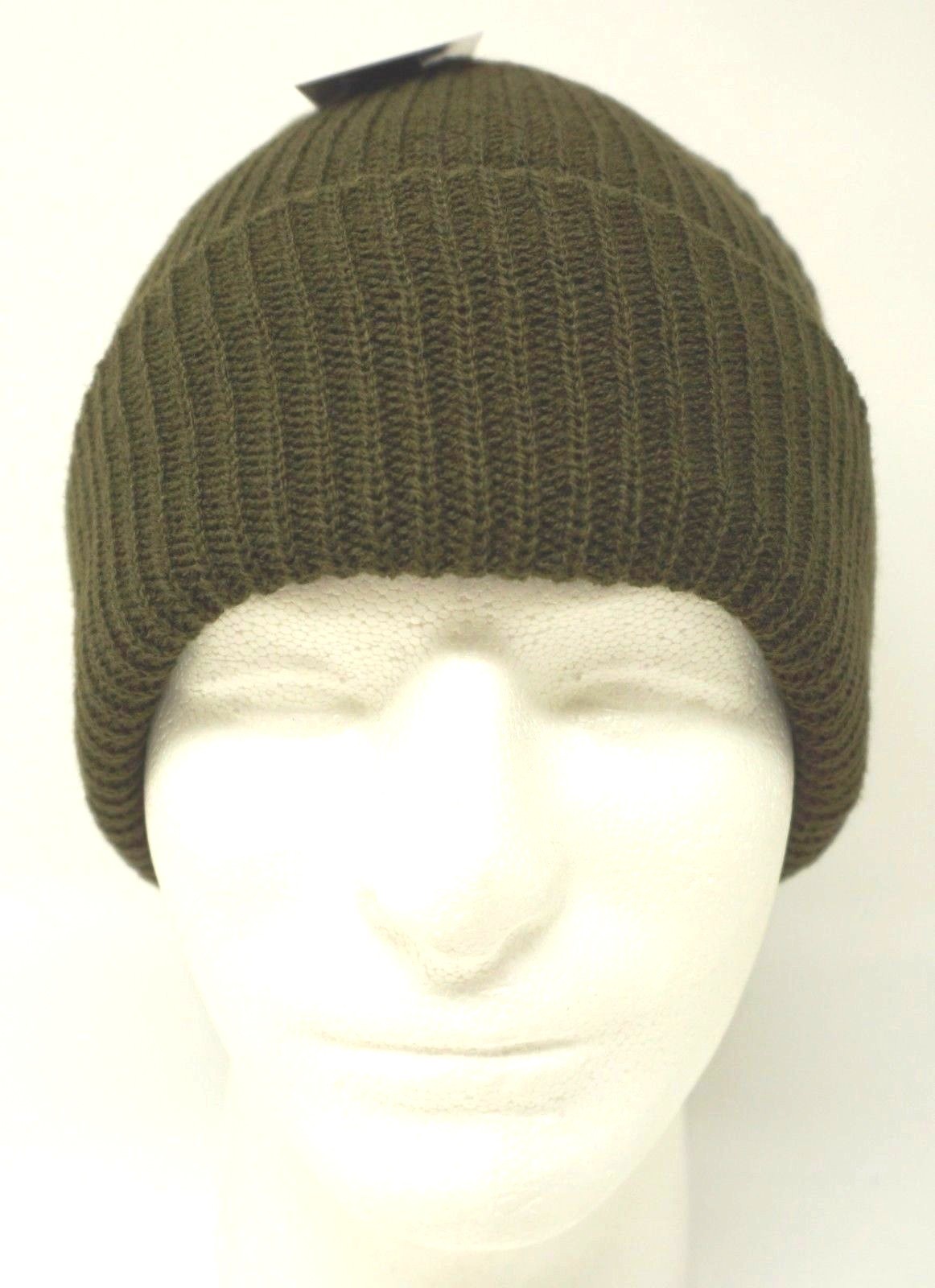 DECKY Skull Cap Cuff Beanie Cuffed Hat Olive NWT