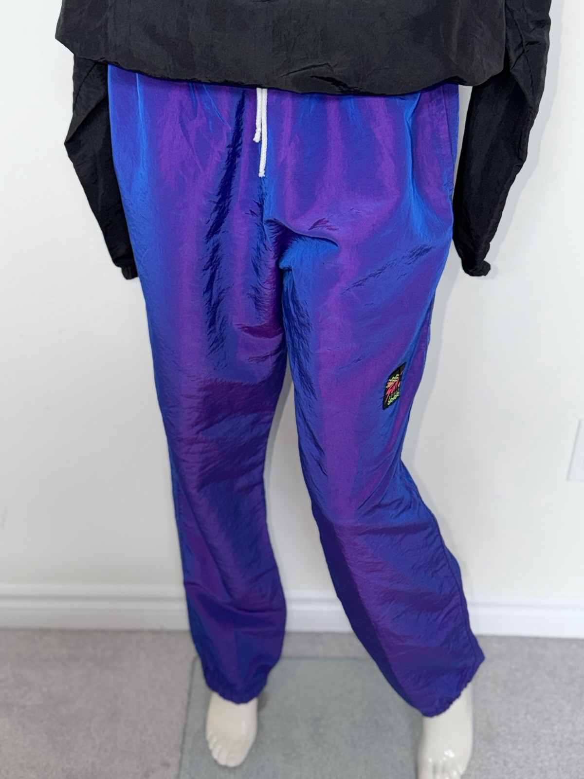 SURF STYLE Vintage 2 Pc Hooded Windbreaker/pants Iridescent Purple One Size