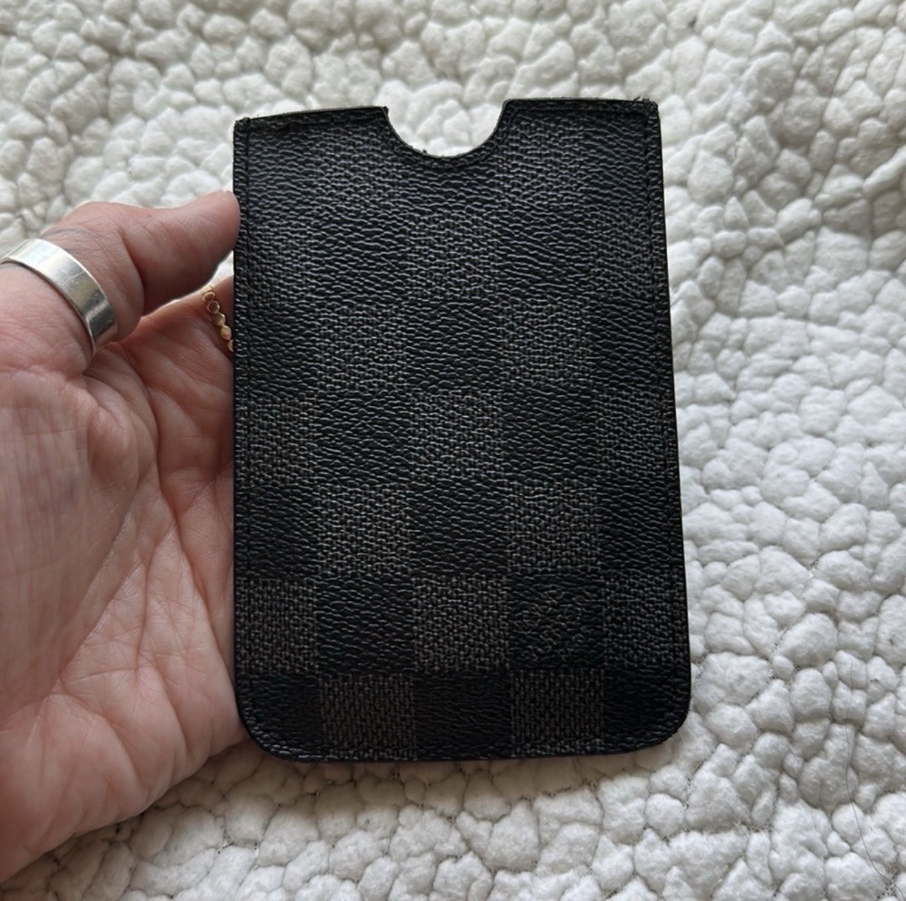 Louis Vuitton Black Check Logo card holder