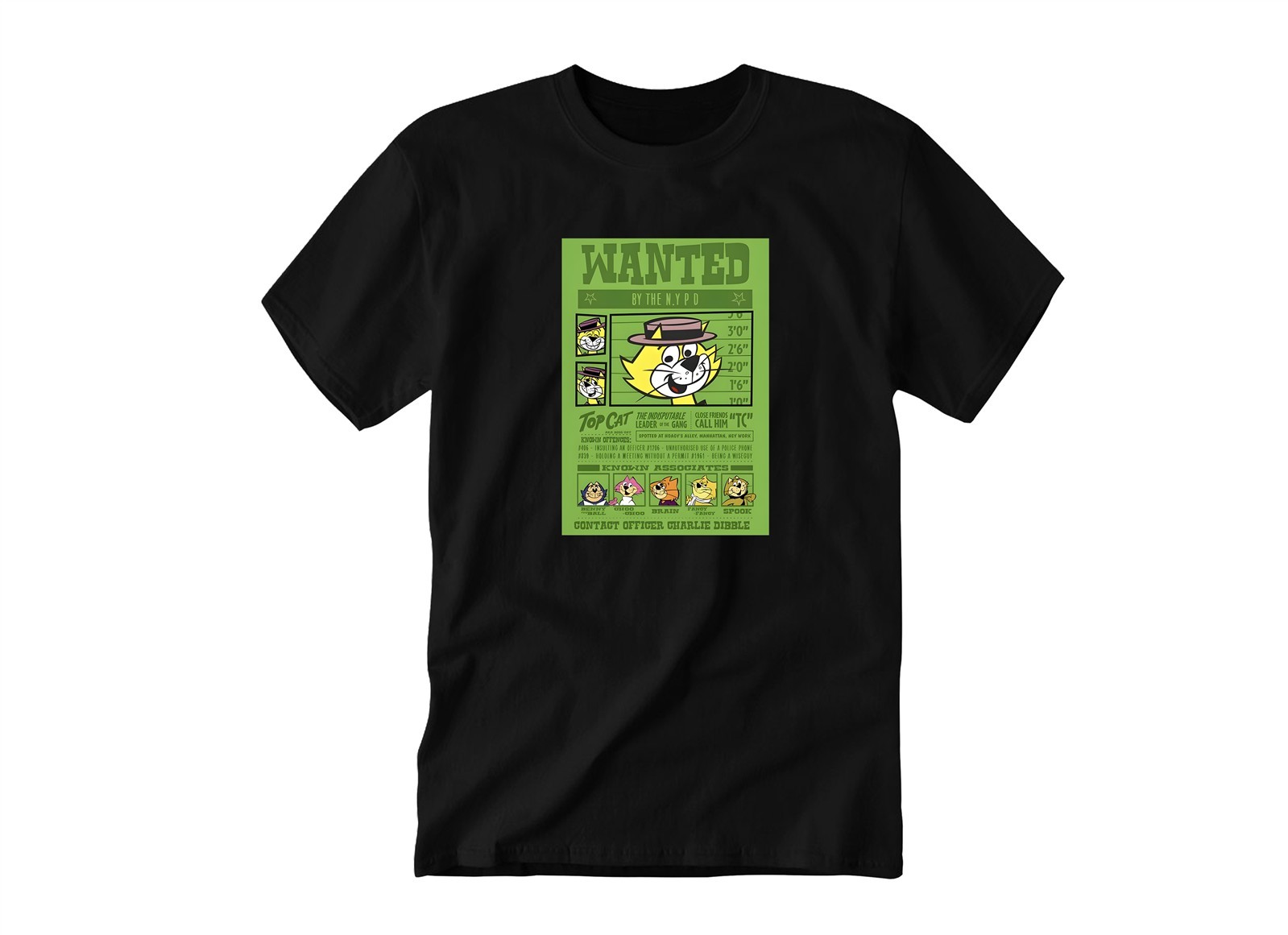 Classic Cat Cartoon Wanted 90’s Image Illustration | Kids & Adult Unisex Tshirt