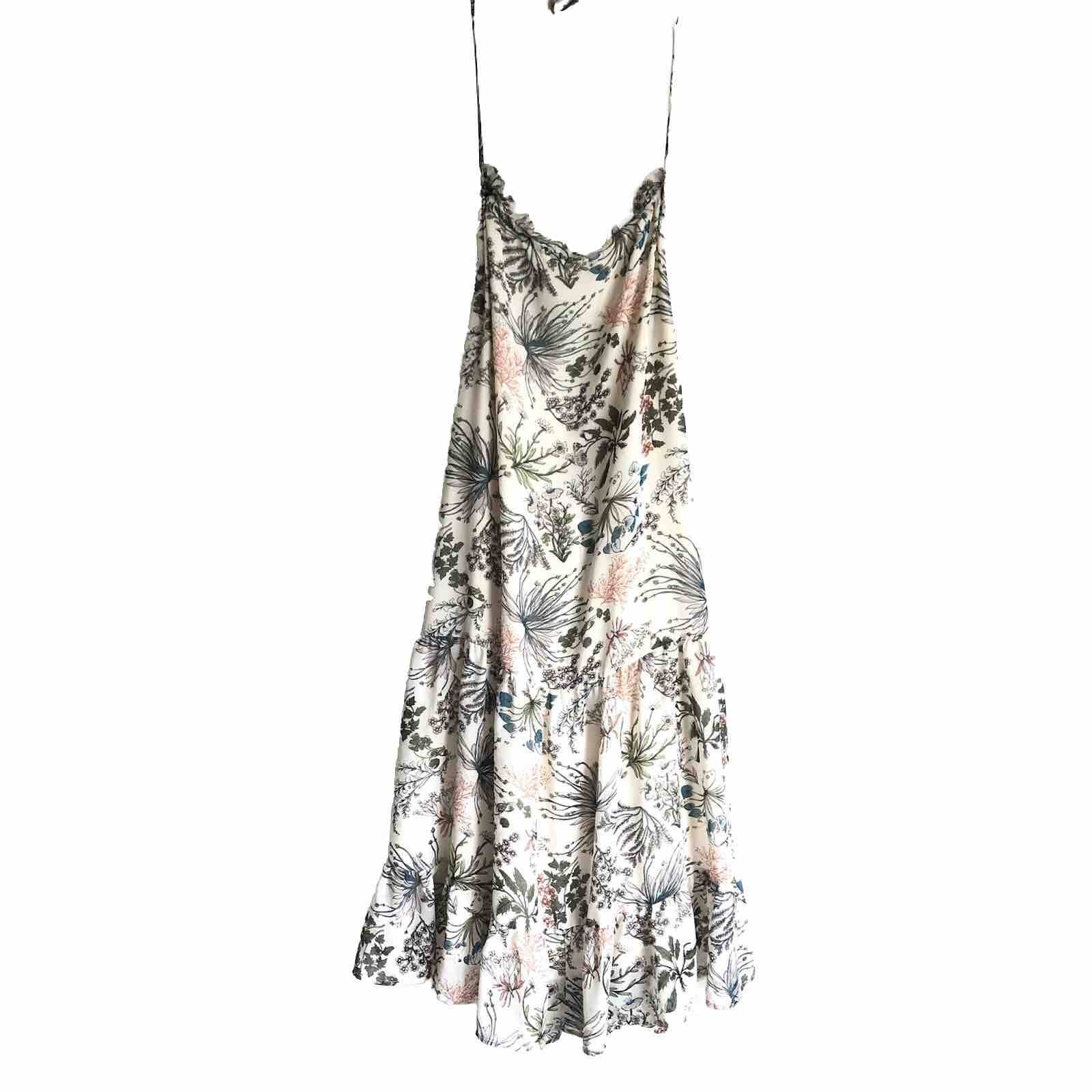 Melrose and Market Sz M Halter Open Back Floral Sleeveless Dress