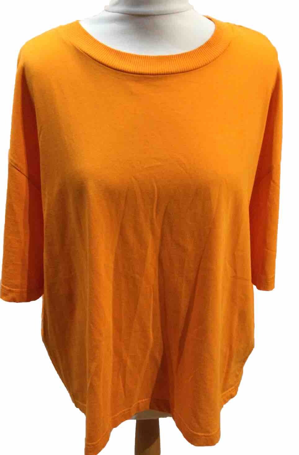 PRIMARK Bright Orange Round Neck Cotton Jumper U.K. 14-16