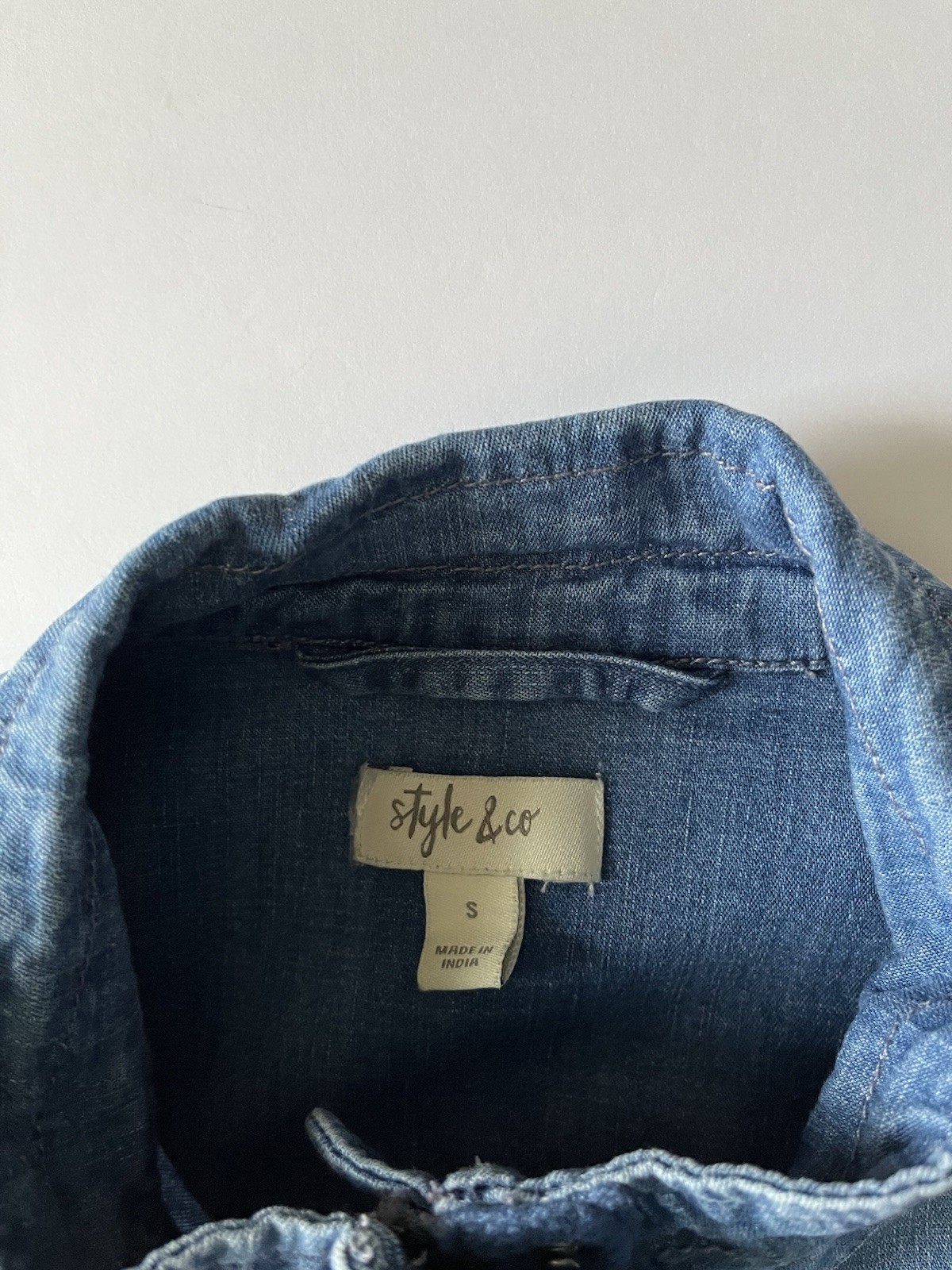 Stylish Ladies Jean Jacket Small by Style And Company Drawstring waist