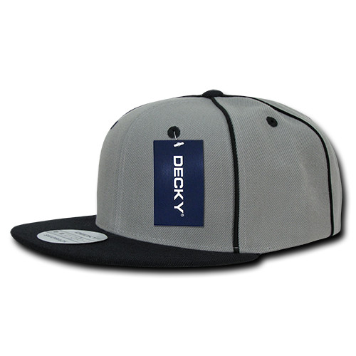 Decky Unisex 6 Panel High Profile Structured Piped Snapback Cap – 1078