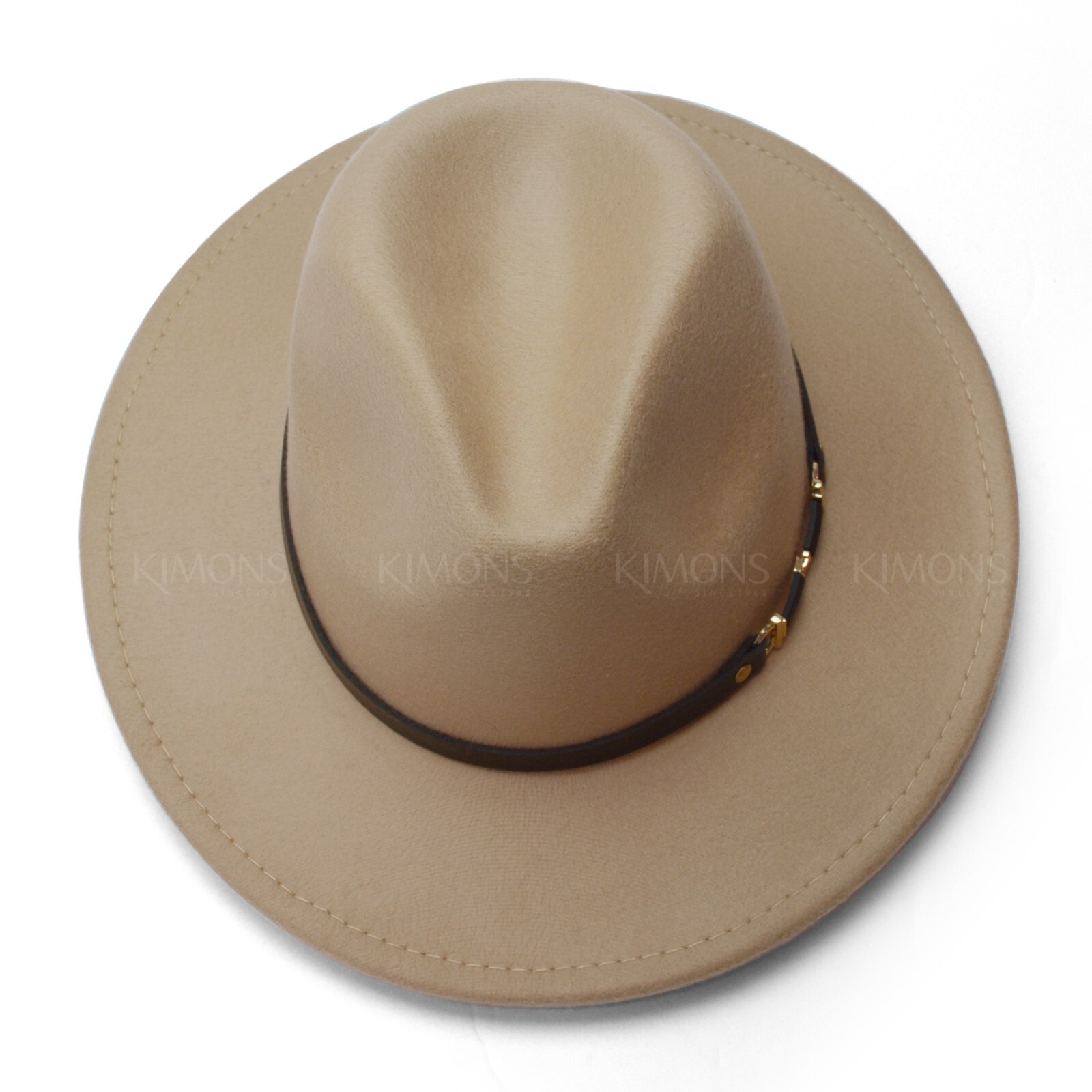Wool Fedora Hat Felt Panama Cap Jazz Classic Wide Brim Belt Buckle Church Cowboy