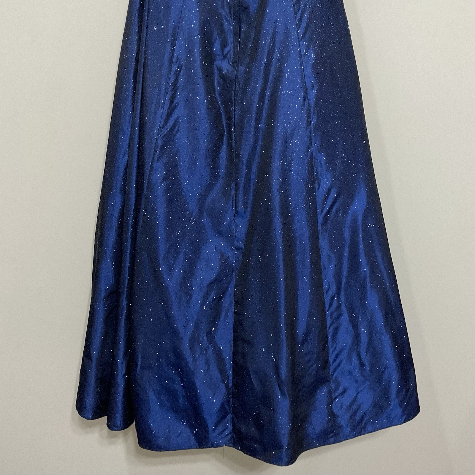 Scott McClintock Blue Glitter Strapless Formal Dress Gown Fit & Flare Maxi Sz 6