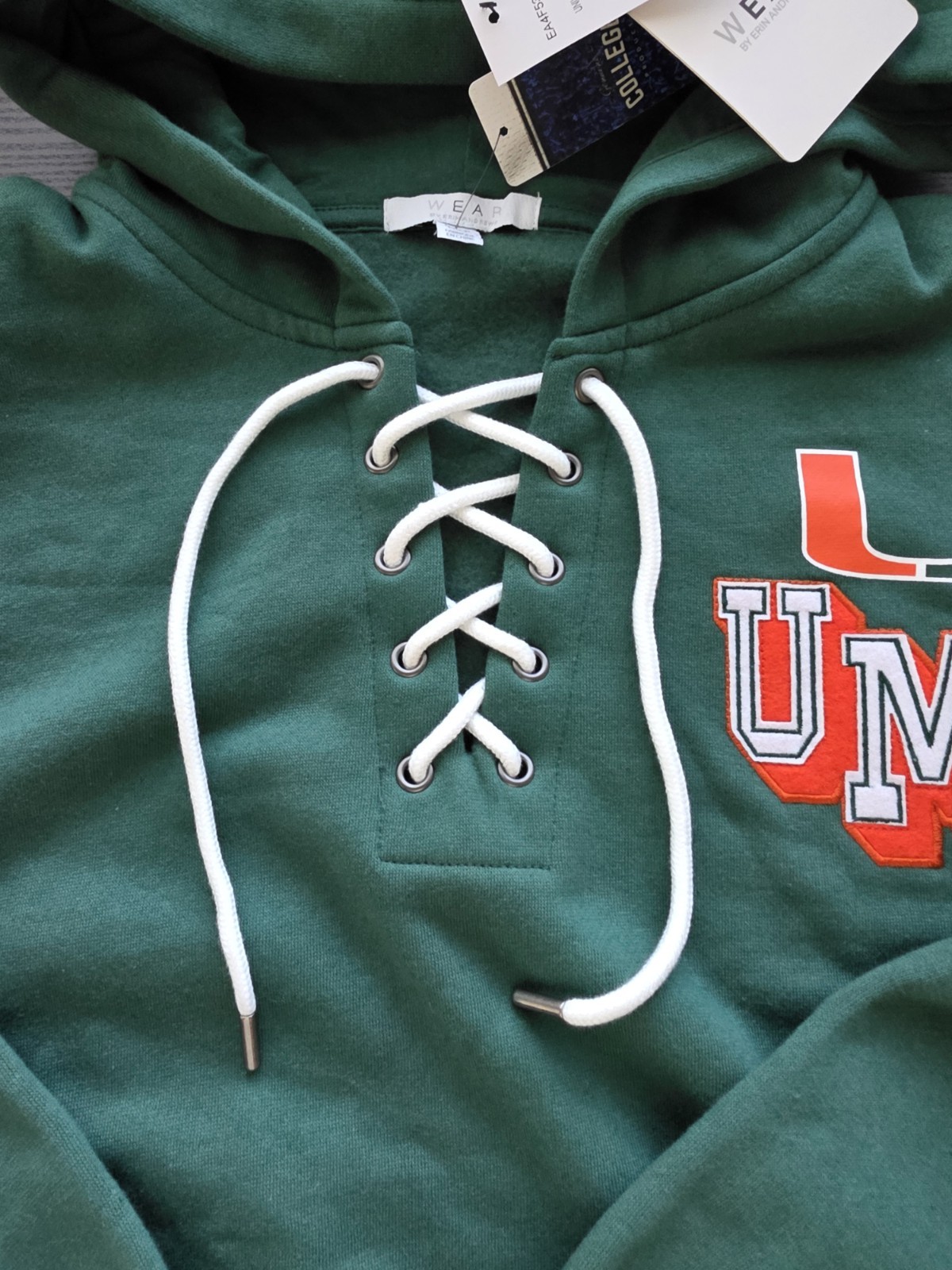 University of Miami Hurricanes Hoodie Size Medium NWT Wear by Erin Andrews