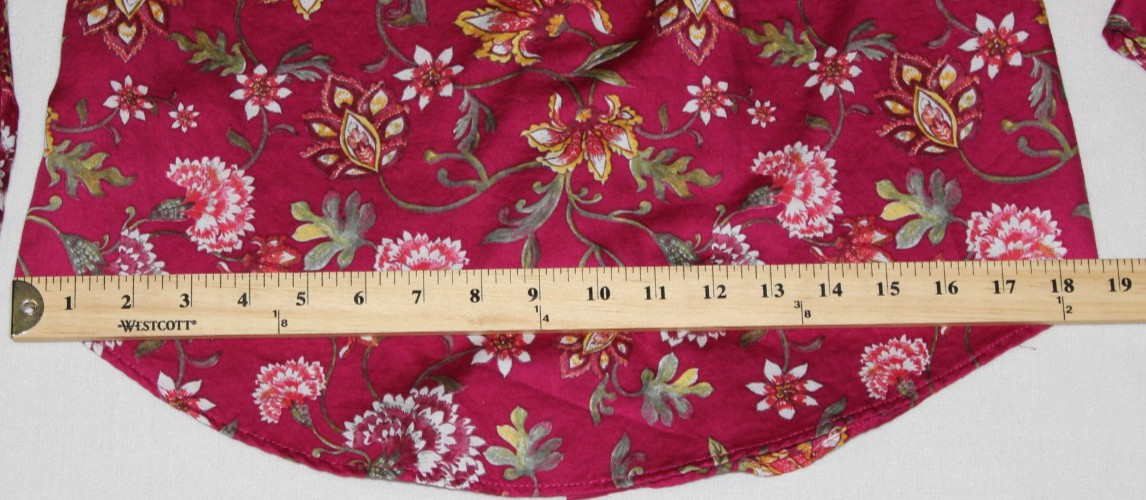Lauren Ralph Lauren Button Up Blouse Women’s Size M Red Ditsy Floral VTG