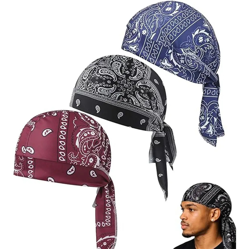 Paisley Print Hijab Cap Bandana Headscarf UV Protection Quick Dry Cycling