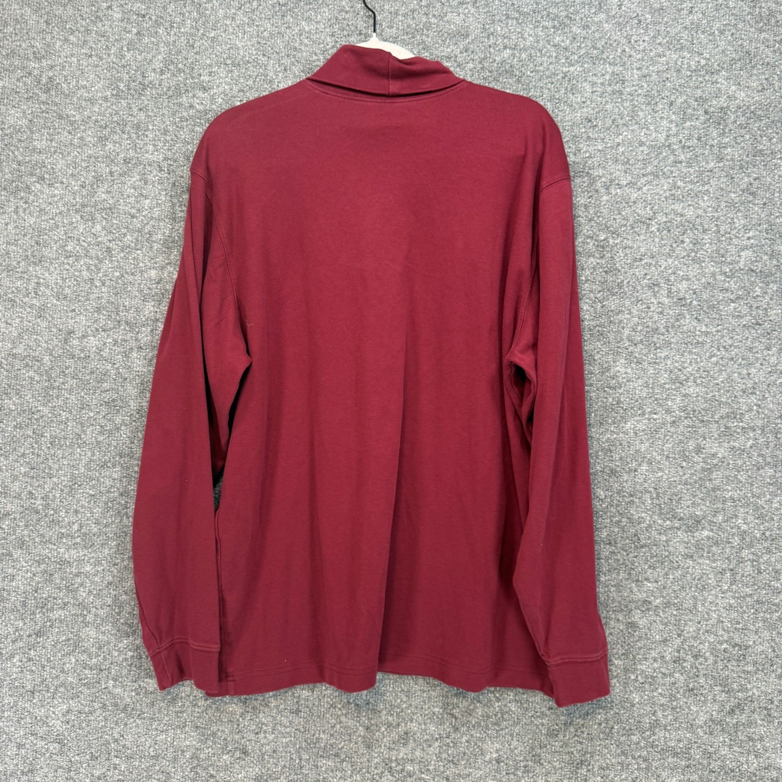 L.L Bean Turtleneck Shirt Mens XL Burgundy Red Cotton Long Sleeve Pullover