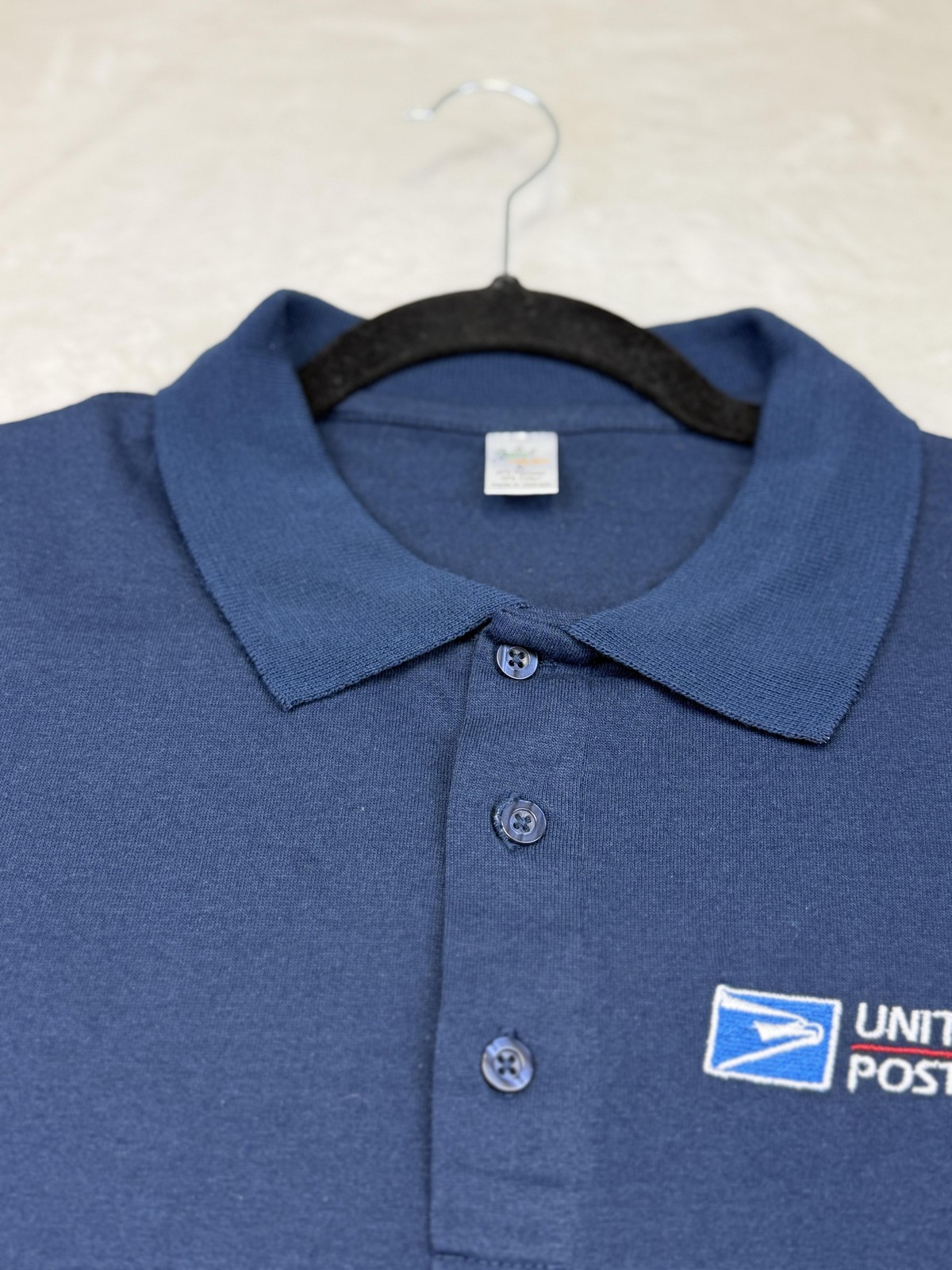 NEW USPS Uniform Polo Shirt Navy Blue Large Unisex Embroidered Logo