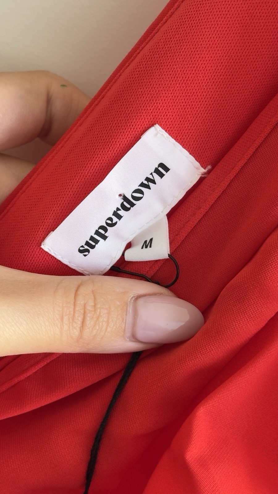 Superdown Harlow Mini Dress Red Ruffle Plunge V Neck Lined Size M NWT