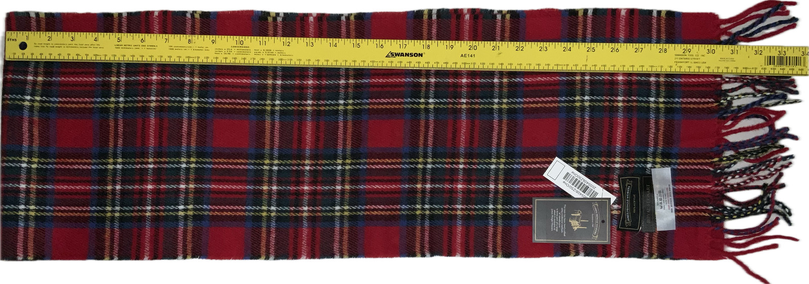 James Pringle Weavers Men’s Royal Stewart Rectangle 100% Acrylic Scarf NWT