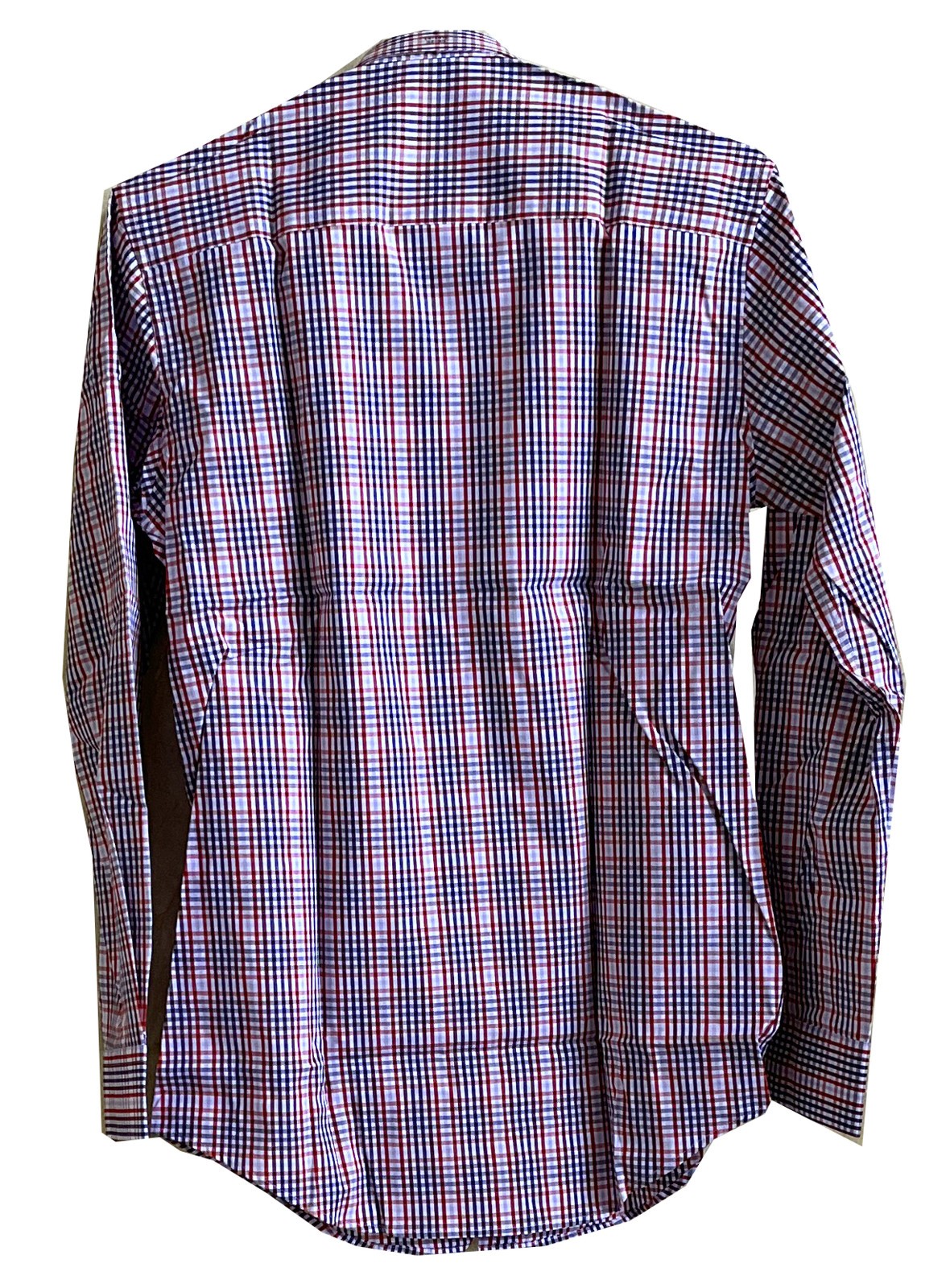 Alfani Men’s Slim-Fit Stretch Red Berry Black Checkered Dress / Shirt